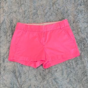 Pink J. Crew 3” Mid-Rise Chino Shorts